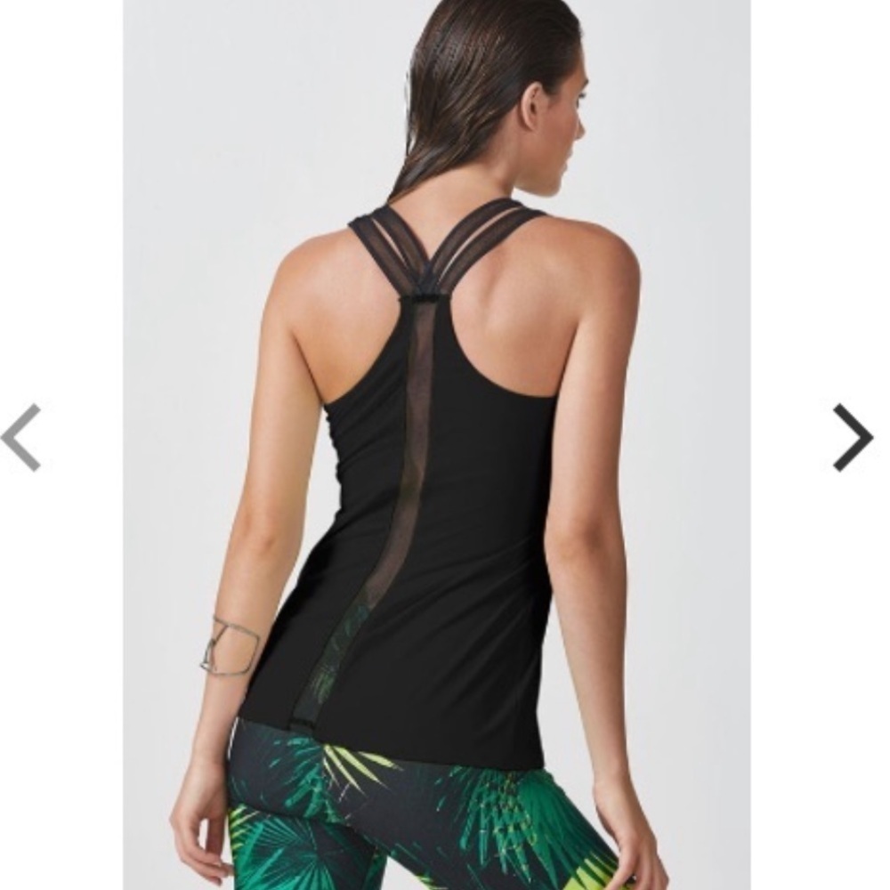 Black Mesh Racerback Women's Top - Picture 3 of 7